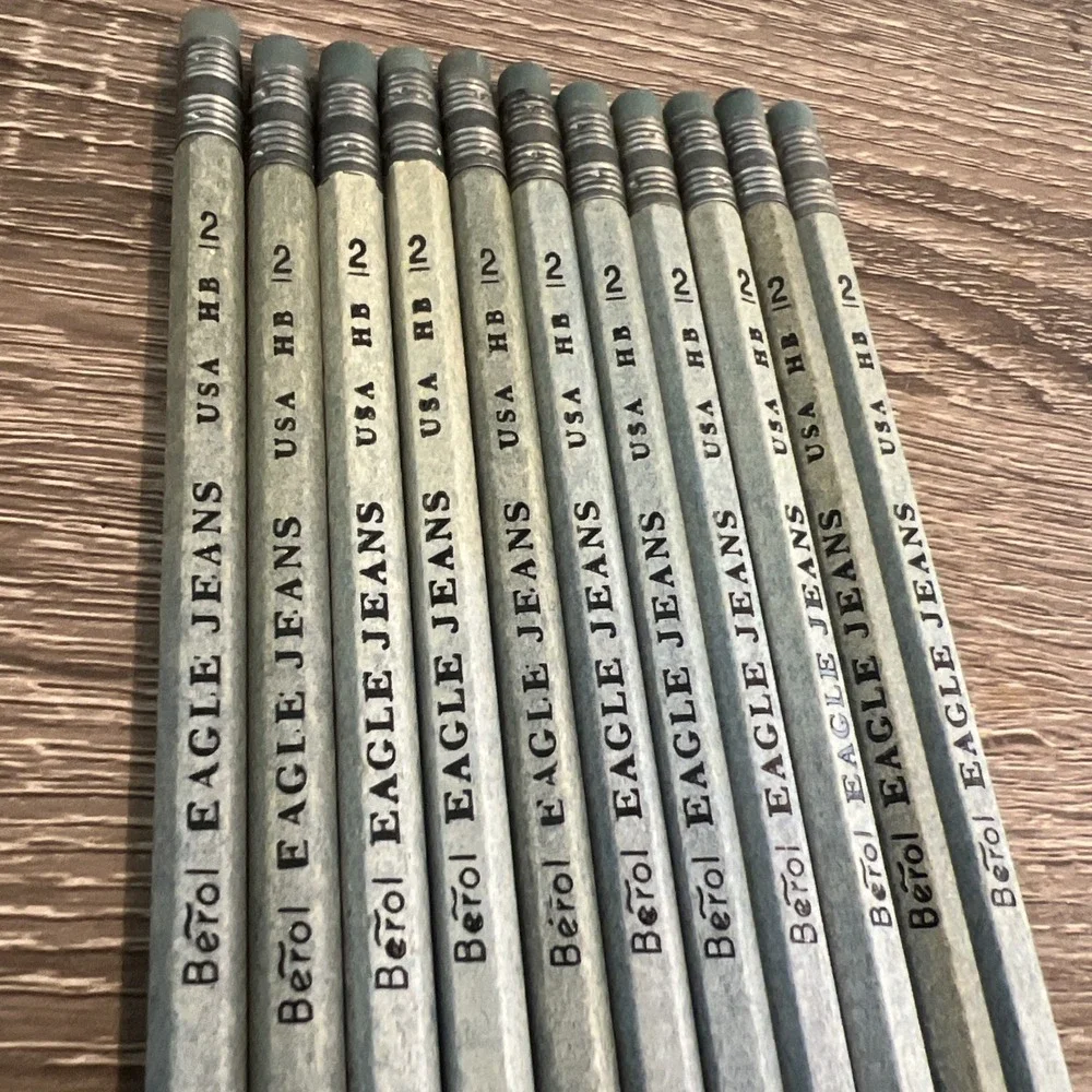 Berol Eagle Jeans No. 2 HB Pencil Lot of 11 Unused Unsharpened USA Vtg No Box